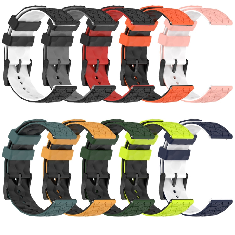 20mm Football Texture Two-Color Silicone Watch Band, For Amazfit Pop