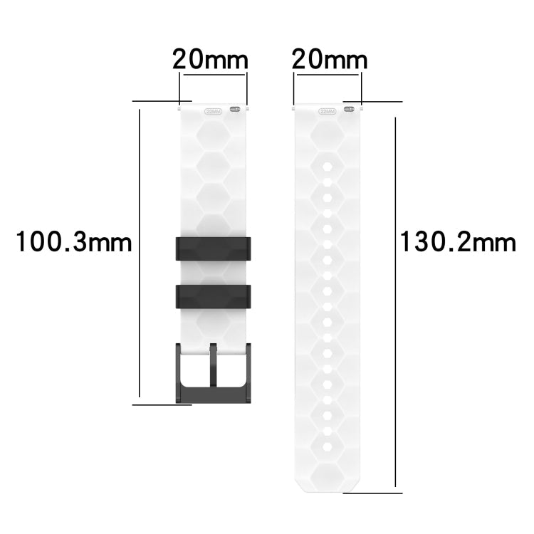 20mm Football Texture Two-Color Silicone Watch Band, For Amazfit Pop