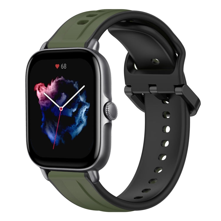 20mm Convex Loop Two-Color Silicone Watch Band, For Amazfit GTS 4, For Amazfit GTS 3