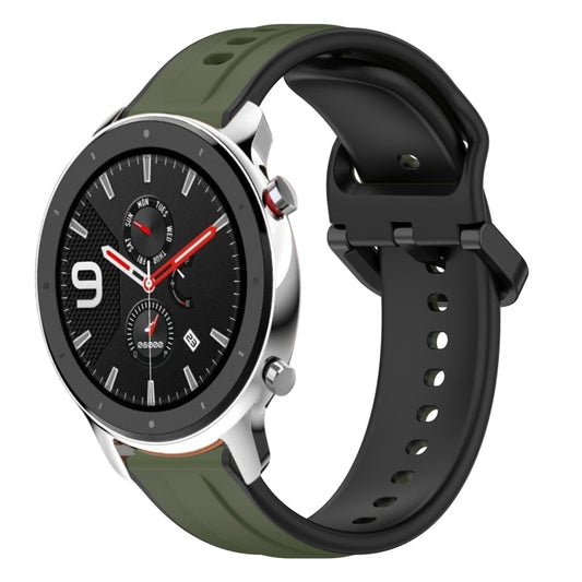 22mm Convex Loop Two-Color Silicone Watch Band, For Amazfit GTR 4, For Amazfit GTR 4 Pro