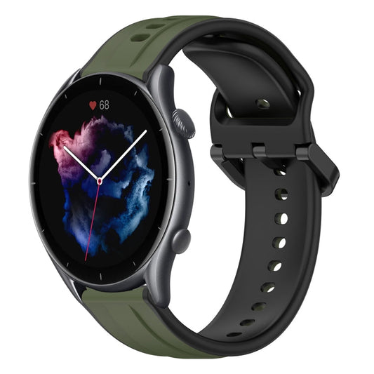 22mm Convex Loop Two-Color Silicone Watch Band, For Amazfit GTR 3, For Amazfit GTR 3 Pro