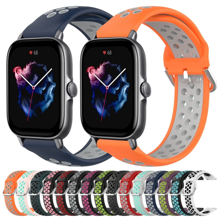 20mm Perforated Breathable Sports Silicone Watch Band, For Amazfit GTS 3