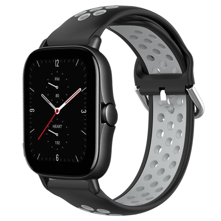 20mm Perforated Breathable Sports Silicone Watch Band, For Amazfit GTS 2E