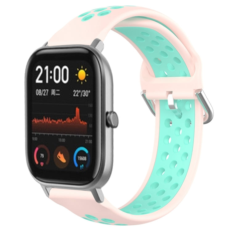 20mm Perforated Breathable Sports Silicone Watch Band, For Amazfit GTS