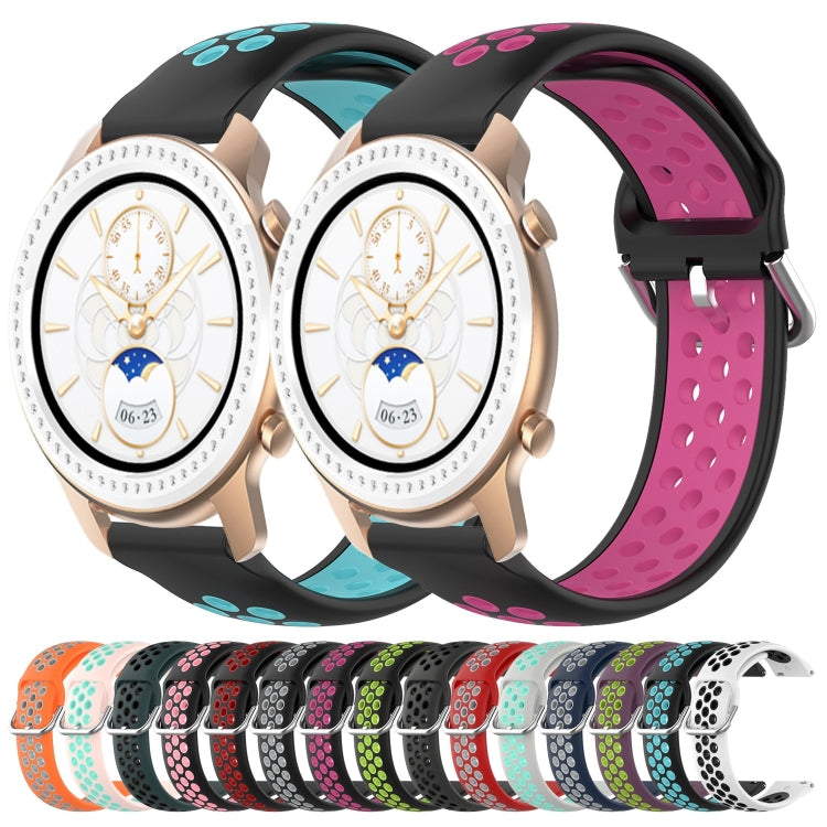 20mm Perforated Breathable Sports Silicone Watch Band, For Amazfit GTR 42MM