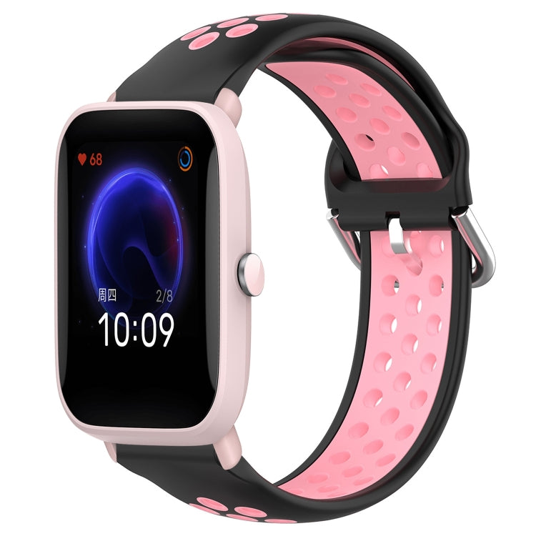 20mm Perforated Breathable Sports Silicone Watch Band, For Amazfit Pop Pro