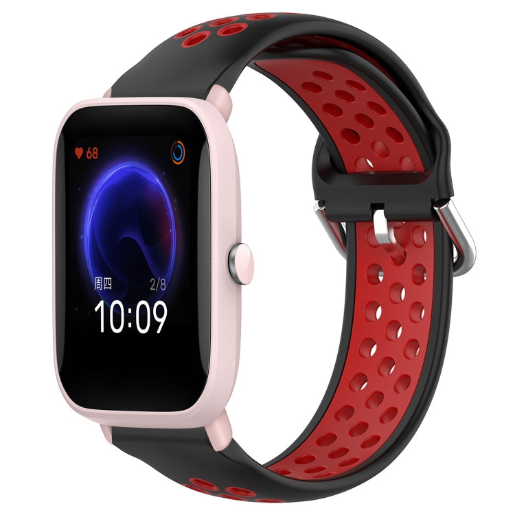 20mm Perforated Breathable Sports Silicone Watch Band, For Amazfit Pop Pro