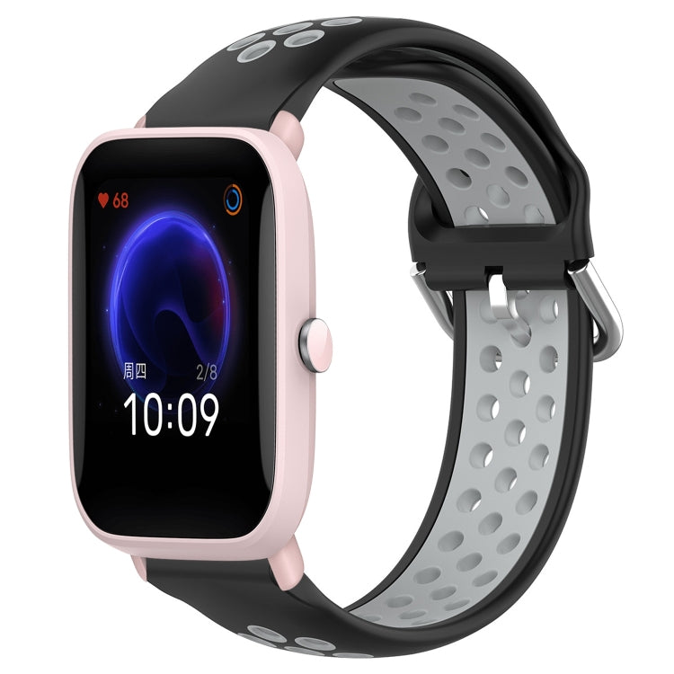 20mm Perforated Breathable Sports Silicone Watch Band, For Amazfit Pop Pro