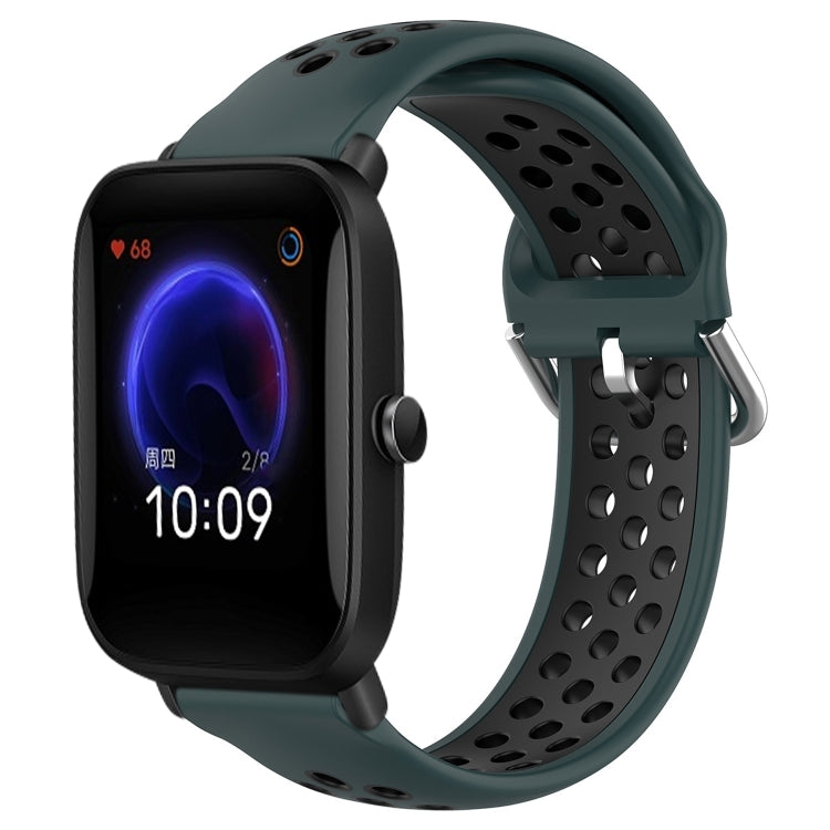 20mm Perforated Breathable Sports Silicone Watch Band, For Amazfit Pop