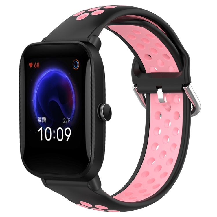 20mm Perforated Breathable Sports Silicone Watch Band, For Amazfit Pop