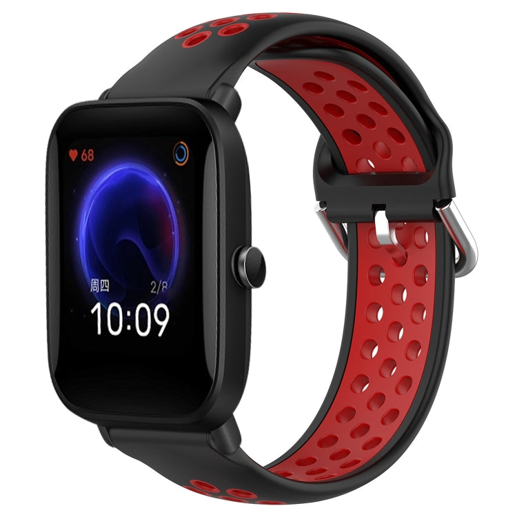 20mm Perforated Breathable Sports Silicone Watch Band, For Amazfit Pop