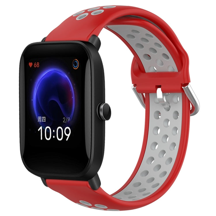 20mm Perforated Breathable Sports Silicone Watch Band, For Amazfit Pop