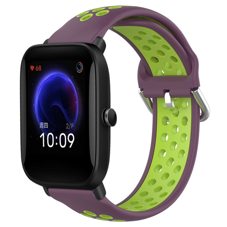 20mm Perforated Breathable Sports Silicone Watch Band, For Amazfit Pop