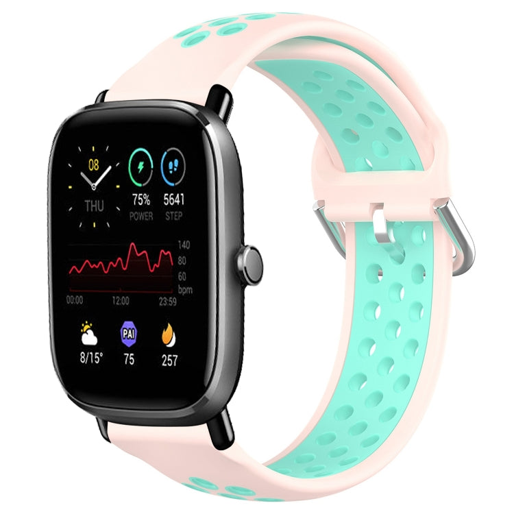 20mm Perforated Breathable Sports Silicone Watch Band, For Amazfit GTS 4 Mini