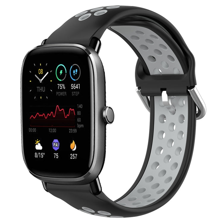 20mm Perforated Breathable Sports Silicone Watch Band, For Amazfit GTS 4 Mini
