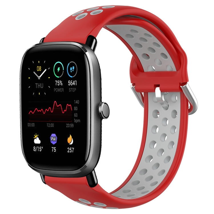 20mm Perforated Breathable Sports Silicone Watch Band, For Amazfit GTS 4 Mini