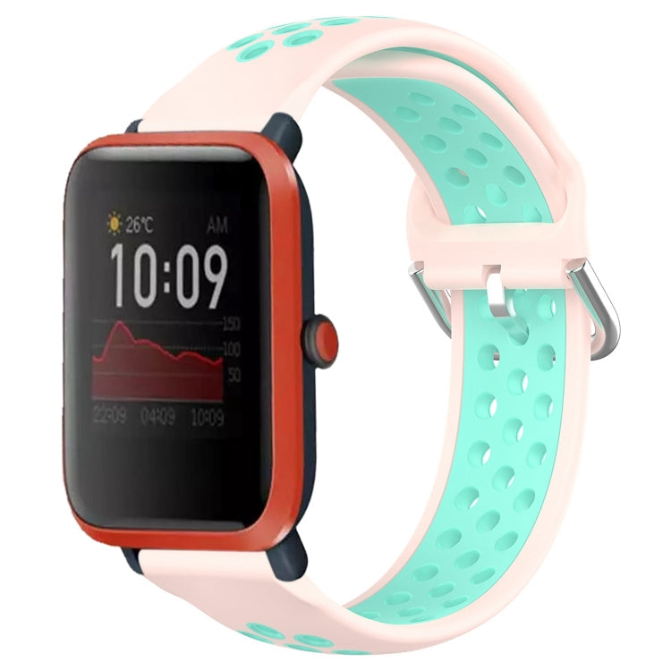 20mm Perforated Breathable Sports Silicone Watch Band, For Amazfit Bip 1S