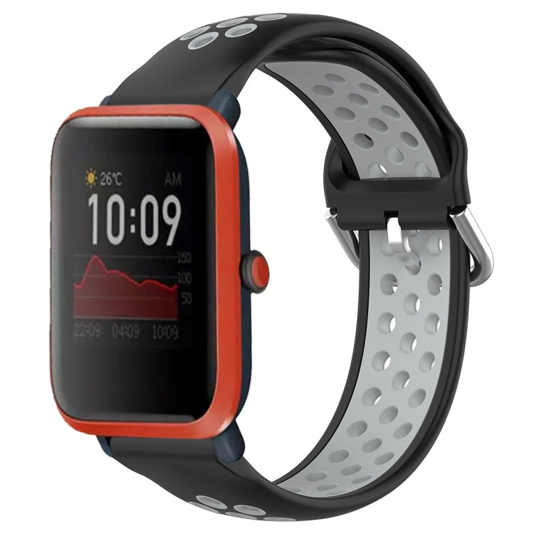 20mm Perforated Breathable Sports Silicone Watch Band, For Amazfit Bip 1S