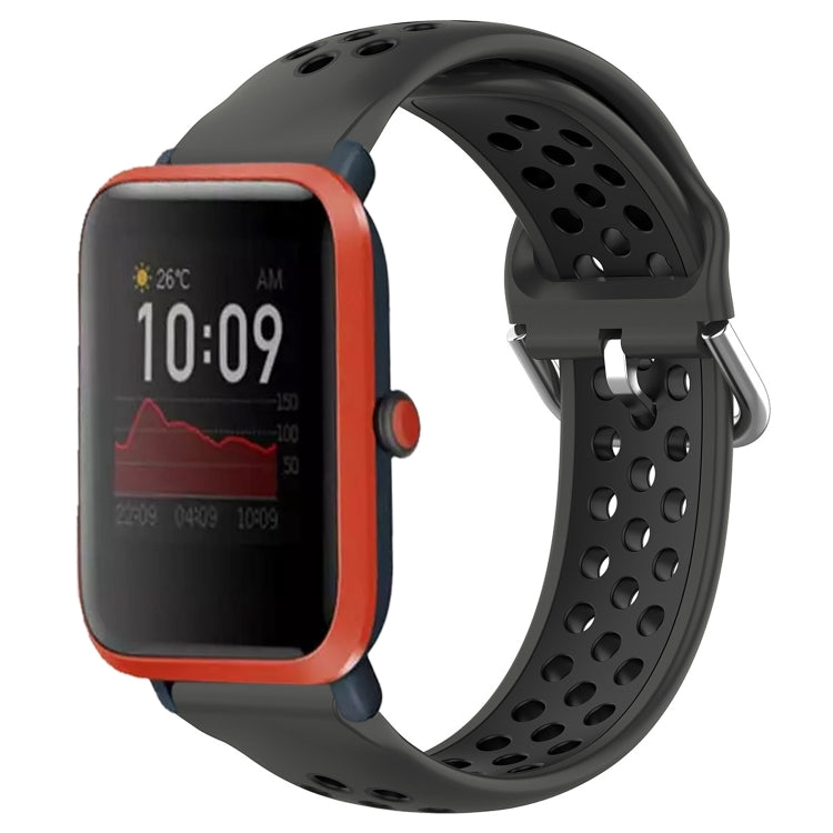 20mm Perforated Breathable Sports Silicone Watch Band, For Amazfit Bip 1S