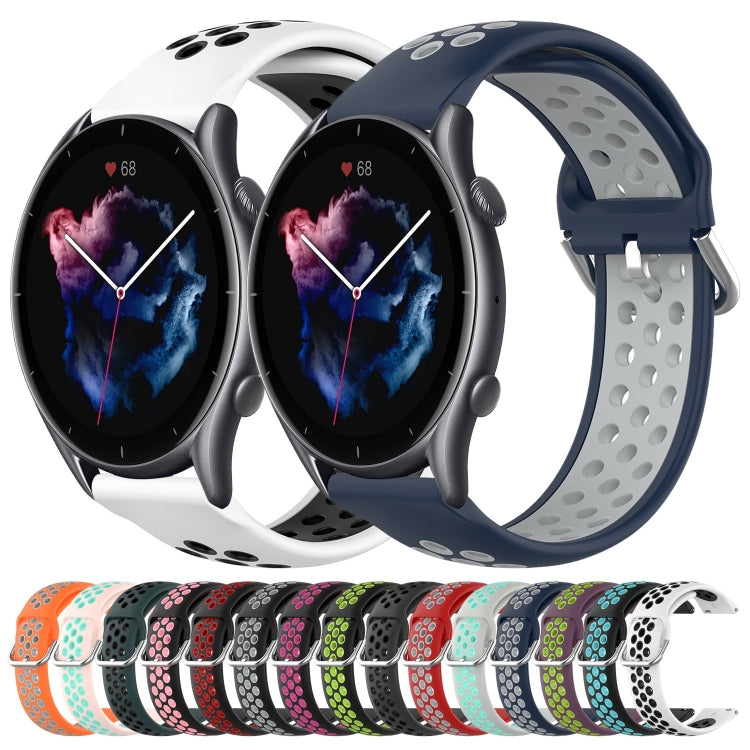 22mm Perforated Breathable Sports Silicone Watch Band, For Amazfit GTR 3 Pro