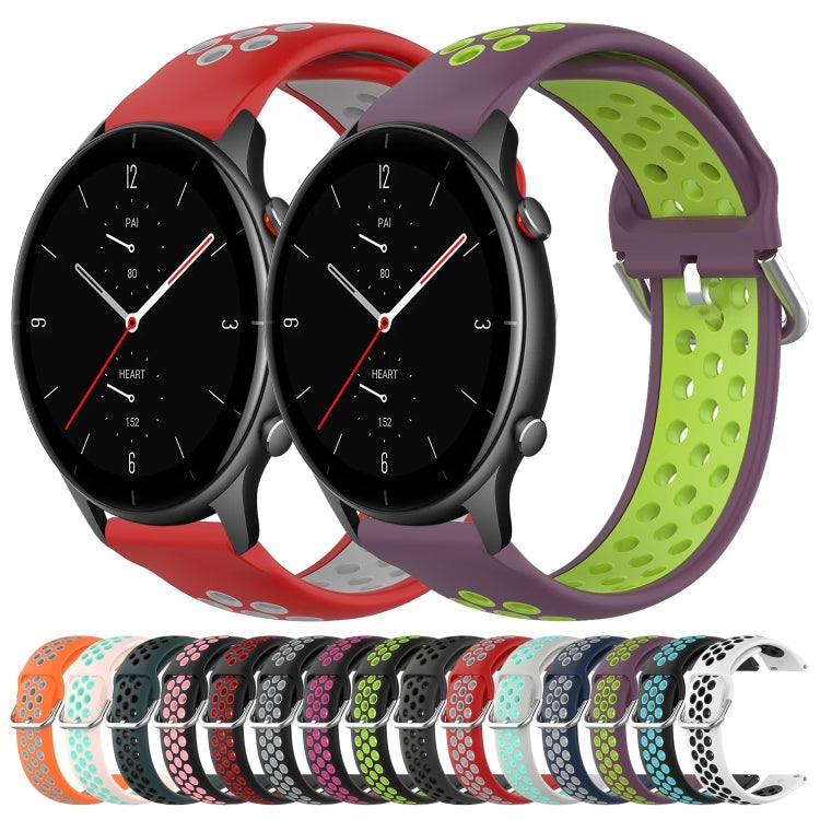 22mm Perforated Breathable Sports Silicone Watch Band, For Amazfit GTR 2e