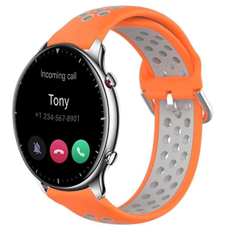 22mm Perforated Breathable Sports Silicone Watch Band, For Amazfit GTR 2