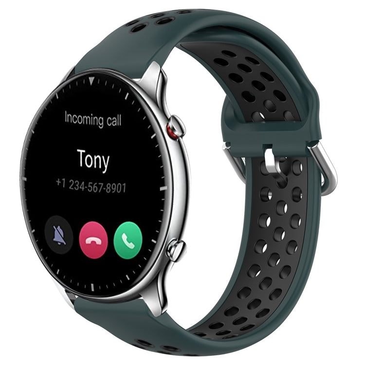 22mm Perforated Breathable Sports Silicone Watch Band, For Amazfit GTR 2