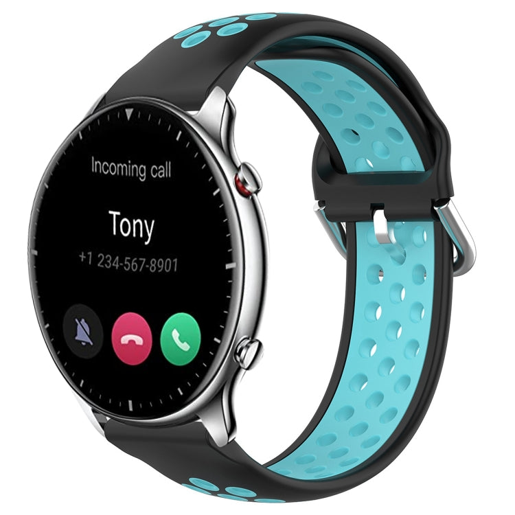 22mm Perforated Breathable Sports Silicone Watch Band, For Amazfit GTR 2
