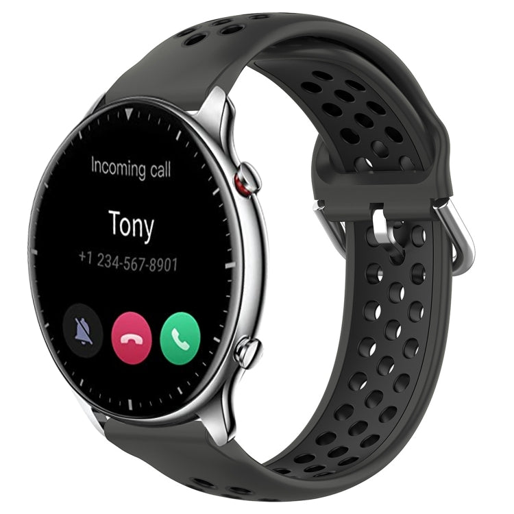 22mm Perforated Breathable Sports Silicone Watch Band, For Amazfit GTR 2