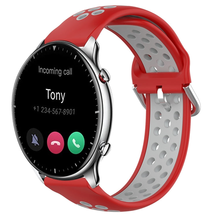 22mm Perforated Breathable Sports Silicone Watch Band, For Amazfit GTR 2