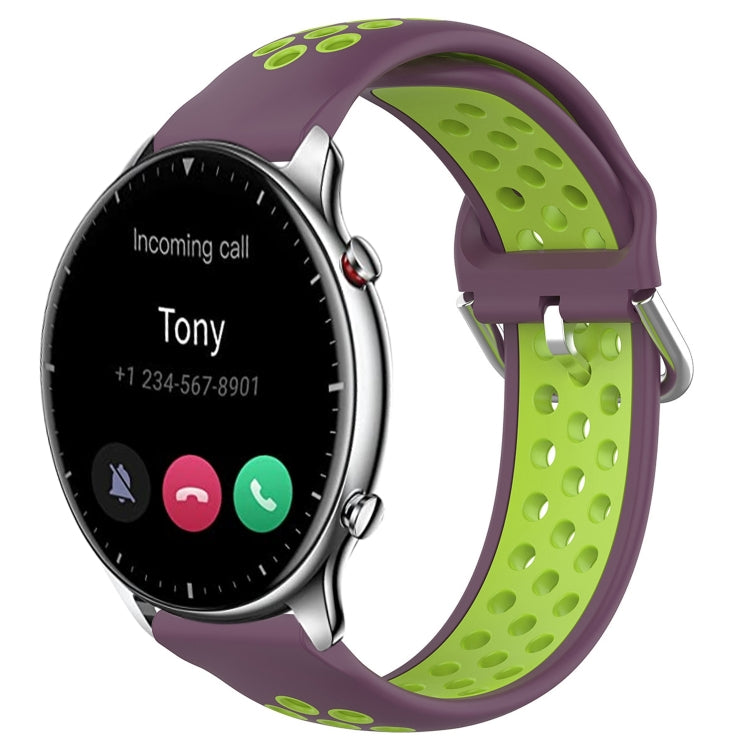 22mm Perforated Breathable Sports Silicone Watch Band, For Amazfit GTR 2