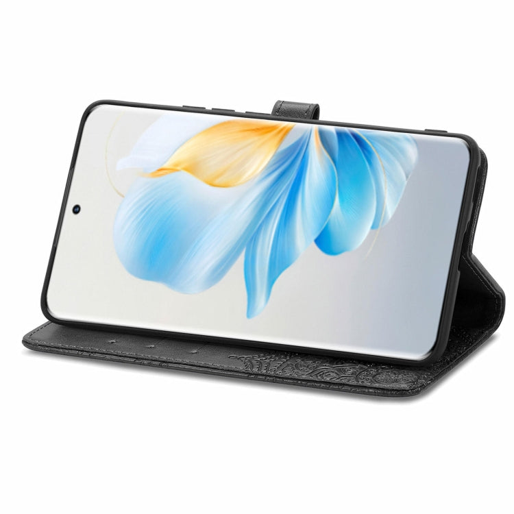 For Honor 100 Mandala Flower Embossed Leather Phone Case(Black)