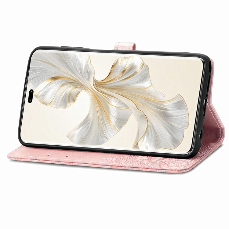 For Honor 100 Pro Mandala Flower Embossed Leather Phone Case(Rose Gold)