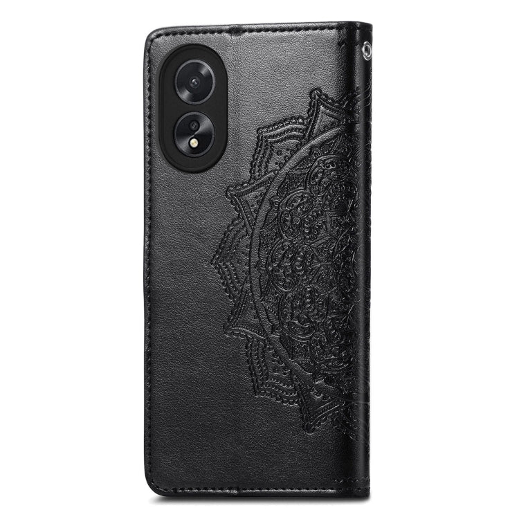 For Honor X5 Plus Mandala Flower Embossed Leather Phone Case(Black)