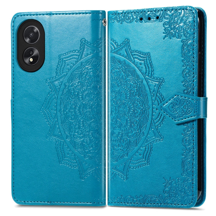 For Honor X5 Plus Mandala Flower Embossed Leather Phone Case(Blue)