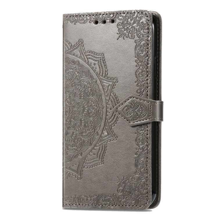 For Honor X5 Plus Mandala Flower Embossed Leather Phone Case(Gray)