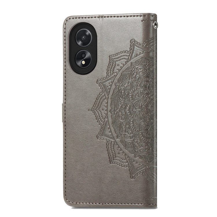 For Honor X5 Plus Mandala Flower Embossed Leather Phone Case(Gray)