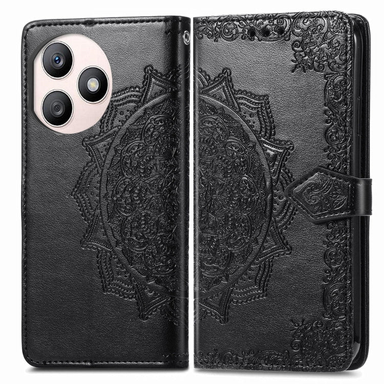 For Honor X50i+ Mandala Flower Embossed Leather Phone Case(Black)