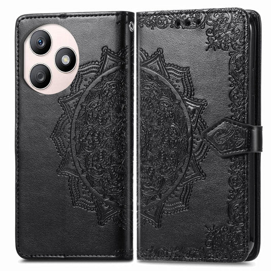 For Honor X50i+ Mandala Flower Embossed Leather Phone Case(Black)