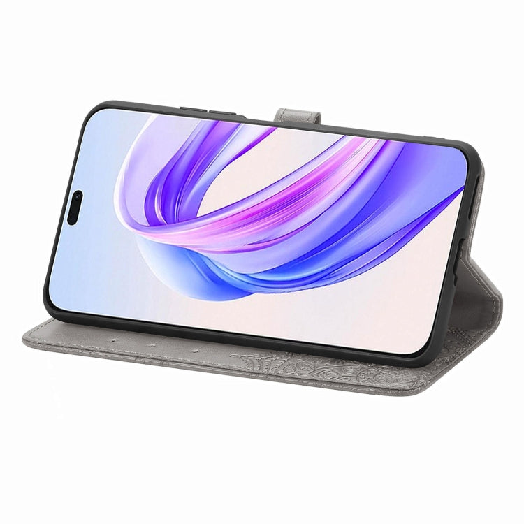 For Honor X50i+ Mandala Flower Embossed Leather Phone Case(Gray)