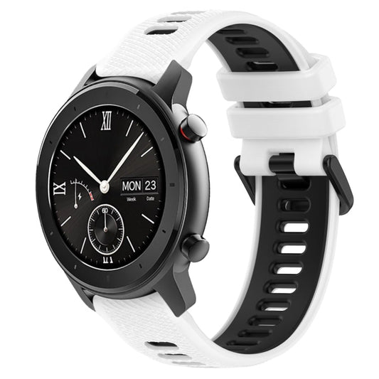 20mm Sports Two-Color Silicone Watch Band, For Amazfit GTR 42mm, For Amazfit Pop Pro