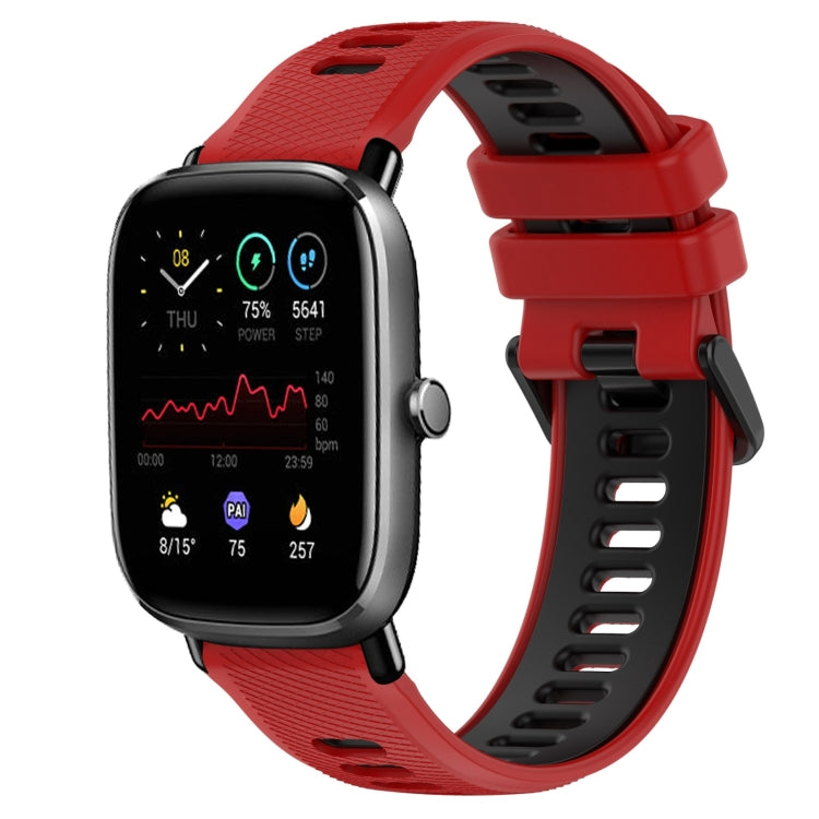20mm Sports Two-Color Silicone Watch Band, For Amazfit Pop, For Amazfit GTS 4 Mini