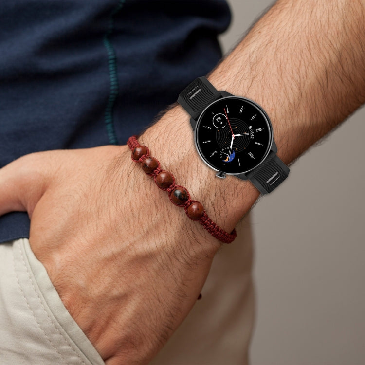 22mm Cross Texture Two Color Silicone Steel Buckle Watch Band, For Amazfit GTS 2 Mini, For Amazfit GTS 2