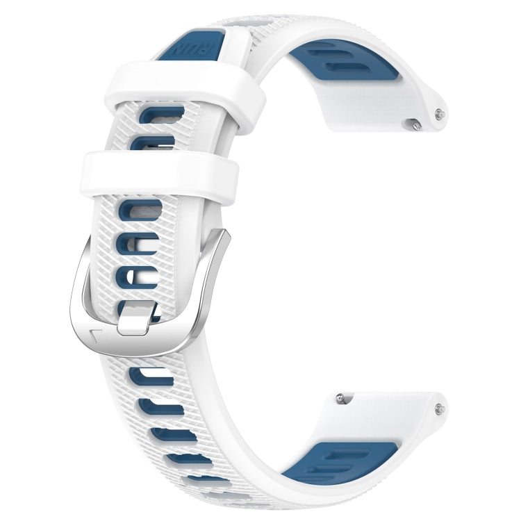 22mm Cross Texture Two Color Silicone Steel Buckle Watch Band, For Amazfit Bip 3, For Amazfit Bip 1S