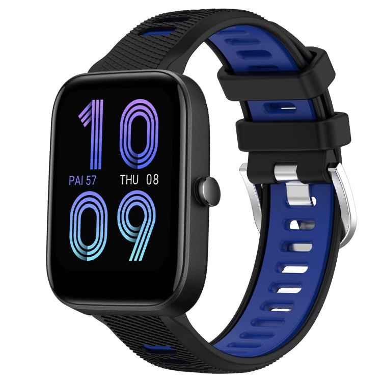 22mm Cross Texture Two Color Silicone Steel Buckle Watch Band, For Amazfit Bip 3, For Amazfit Bip 1S