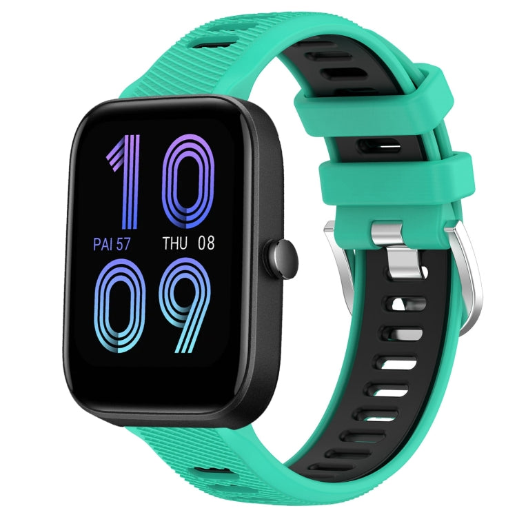 22mm Cross Texture Two Color Silicone Steel Buckle Watch Band, For Amazfit Bip 3, For Amazfit Bip 1S