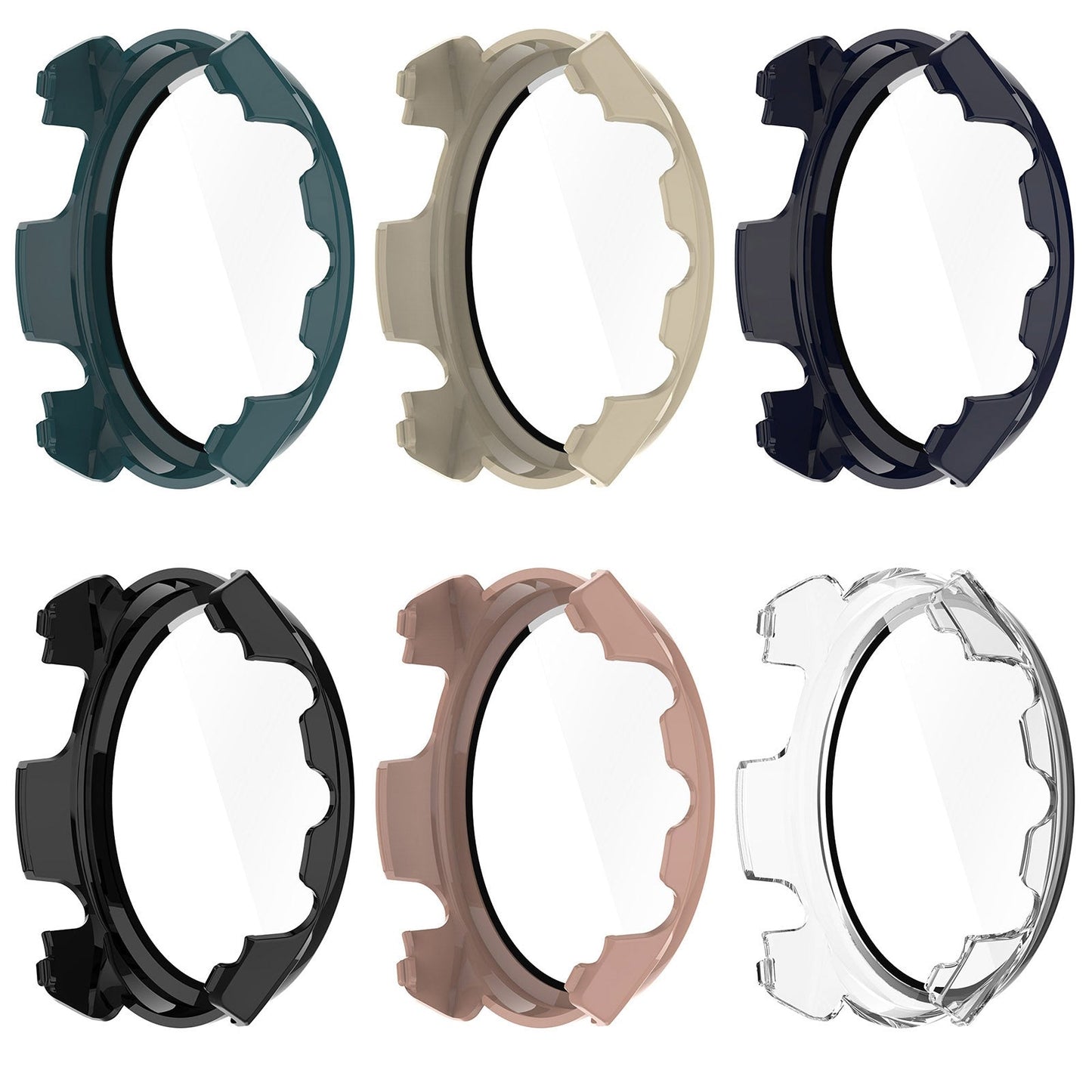 For Garmin Forerunner 965 PC + Toughened Film Integrated Watch Protective Case(Black)