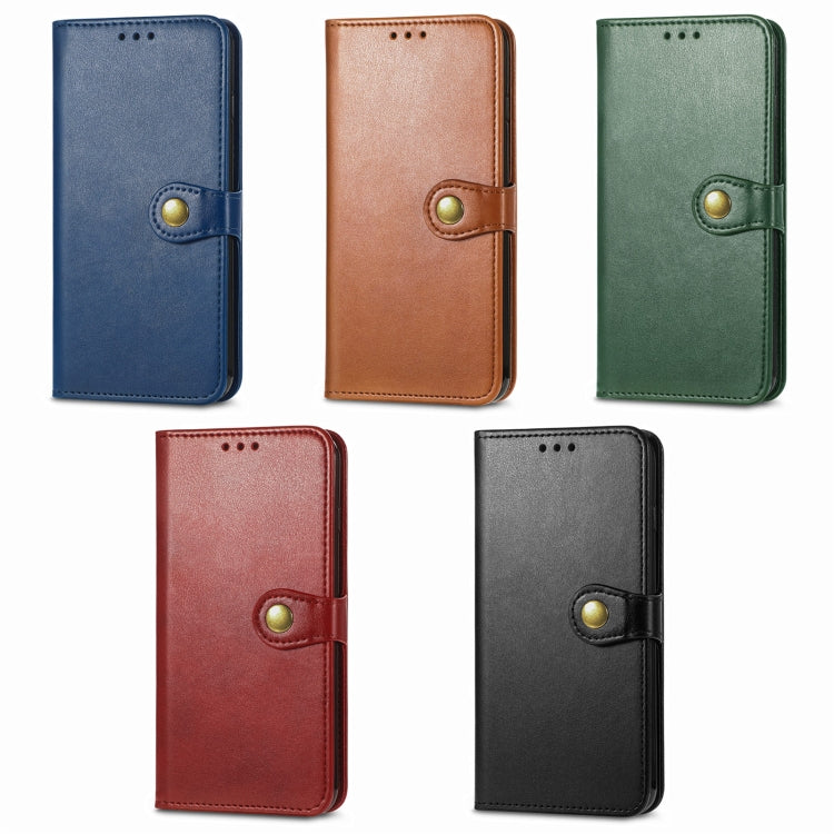 For Samsung Galaxy S24 5G Retro Solid Color Buckle Leather Phone Case(Red)