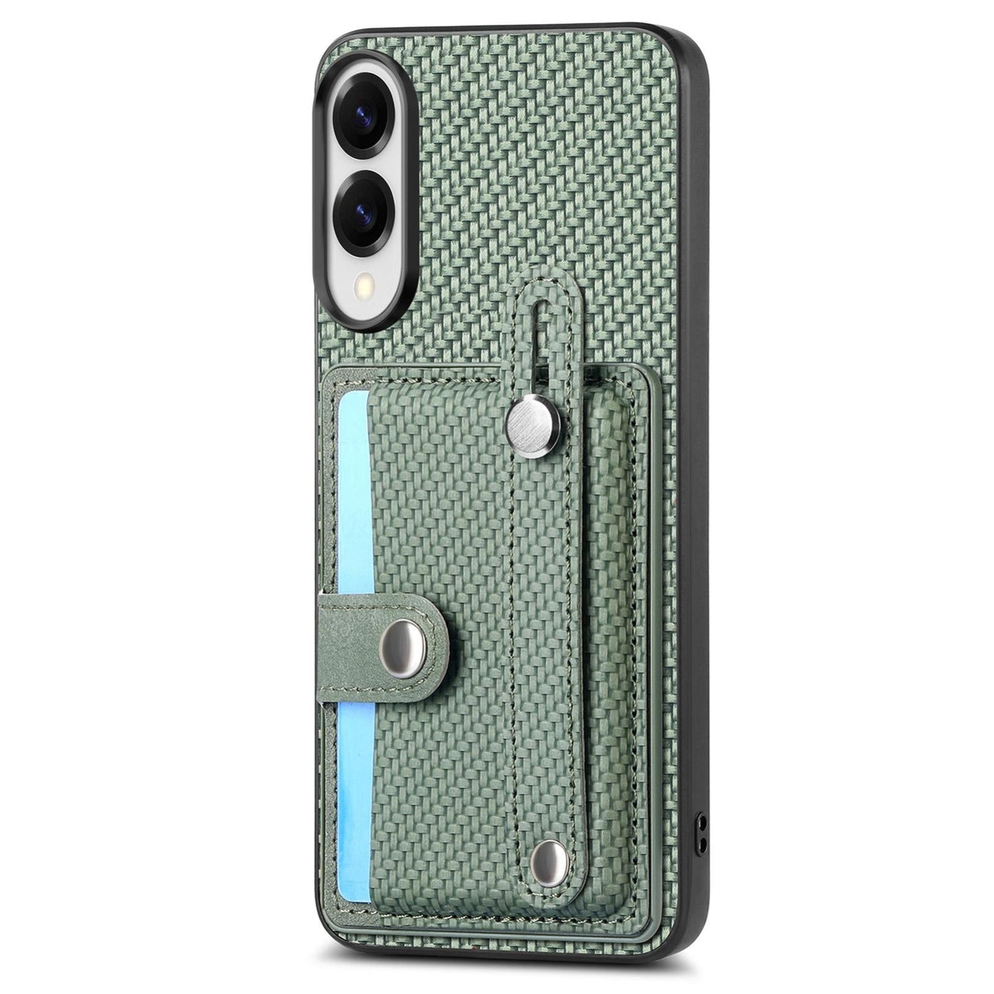 For Samsung Galaxy S25 Edge 5G Wristband Kickstand Wallet Back Phone Case with Tool Knife(Green)