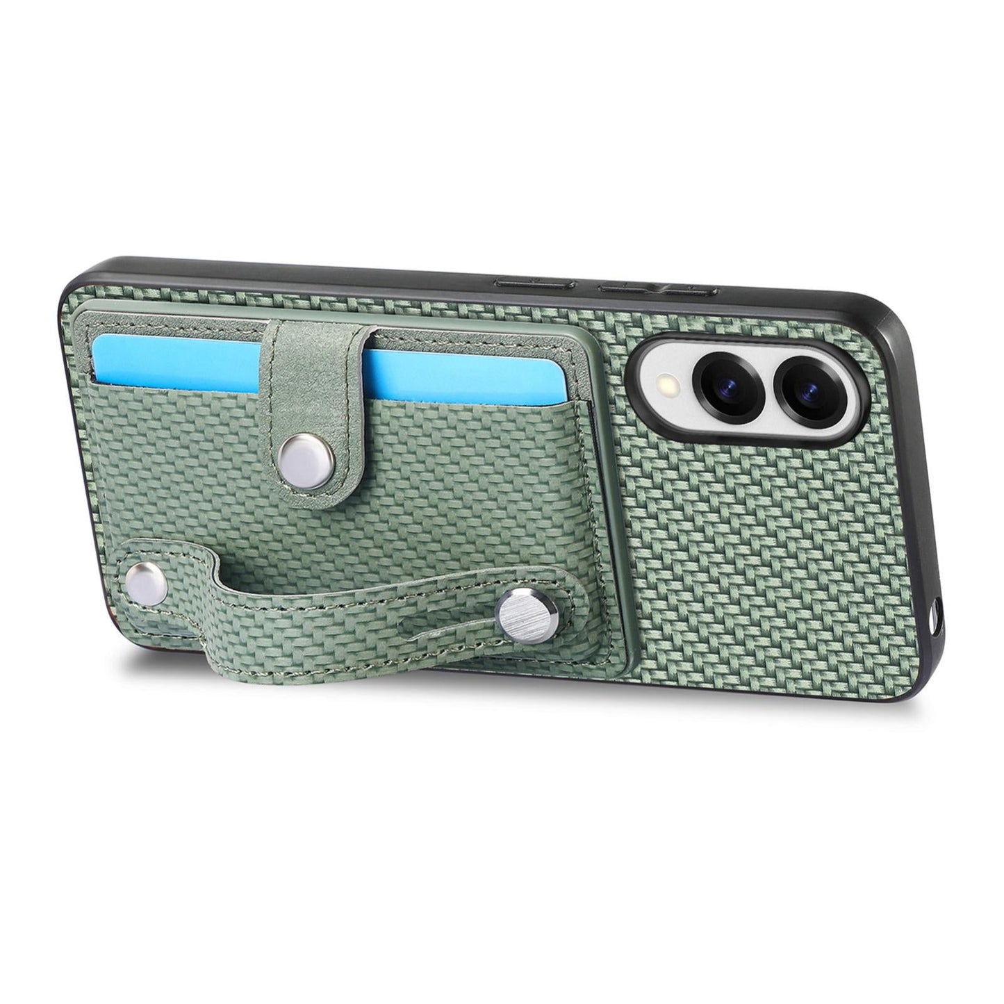 For Samsung Galaxy S25 Edge 5G Wristband Kickstand Wallet Back Phone Case with Tool Knife(Green)